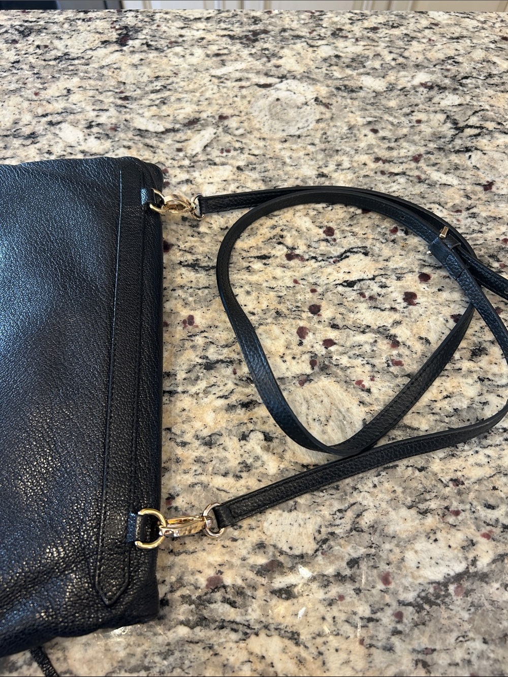 Balenciaga Edge Envelope Black Leather Women's Clutch with Gold Hardware - Picture 3 of 3
